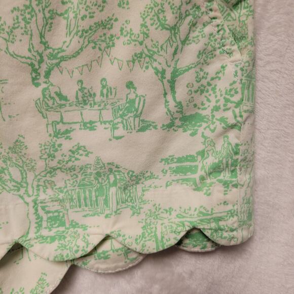 Lilly Pulitzer Toile Buttercup Scalloped Shorts Women's Vacation Summer Size 00 - Picture 5 of 8